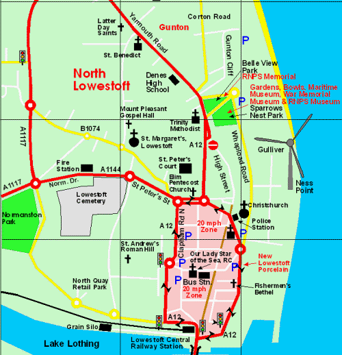 Map of North Lowestoft