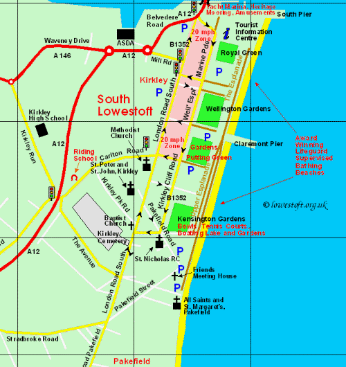 Map of South Lowestoft